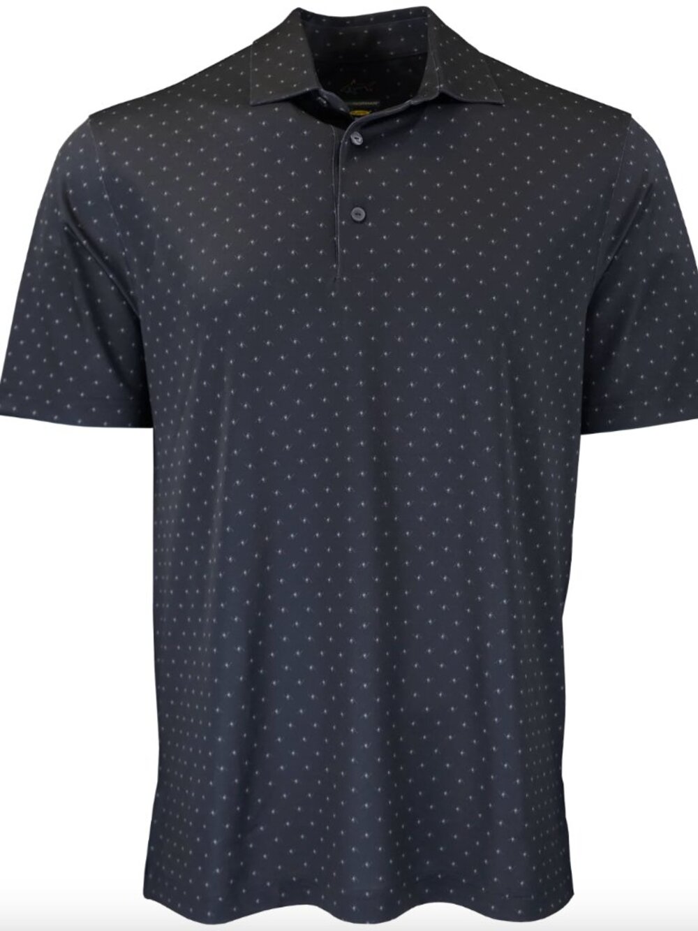 Greg Norman Spinner Performance Golf Polo Shirt Men's Medium Black Print
